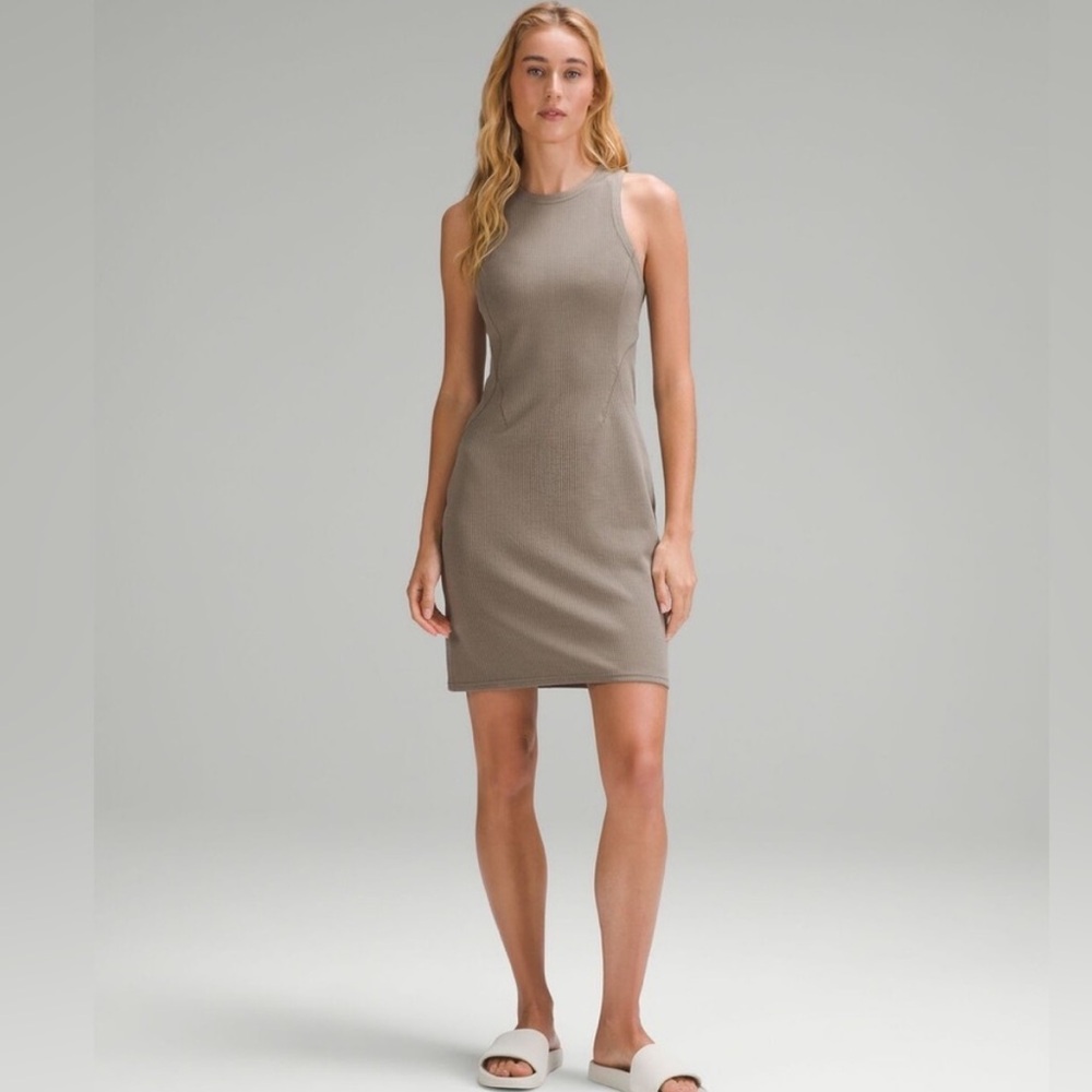 Lululemon Ribbed Softstreme Slim-Fit Tank Dress in Nomad - Size 2